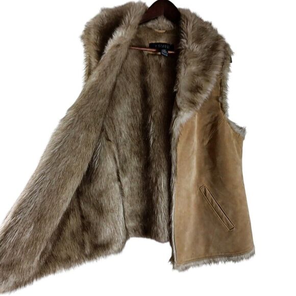 SUEDE FAUX FUR VEST - Picture 6 of 9